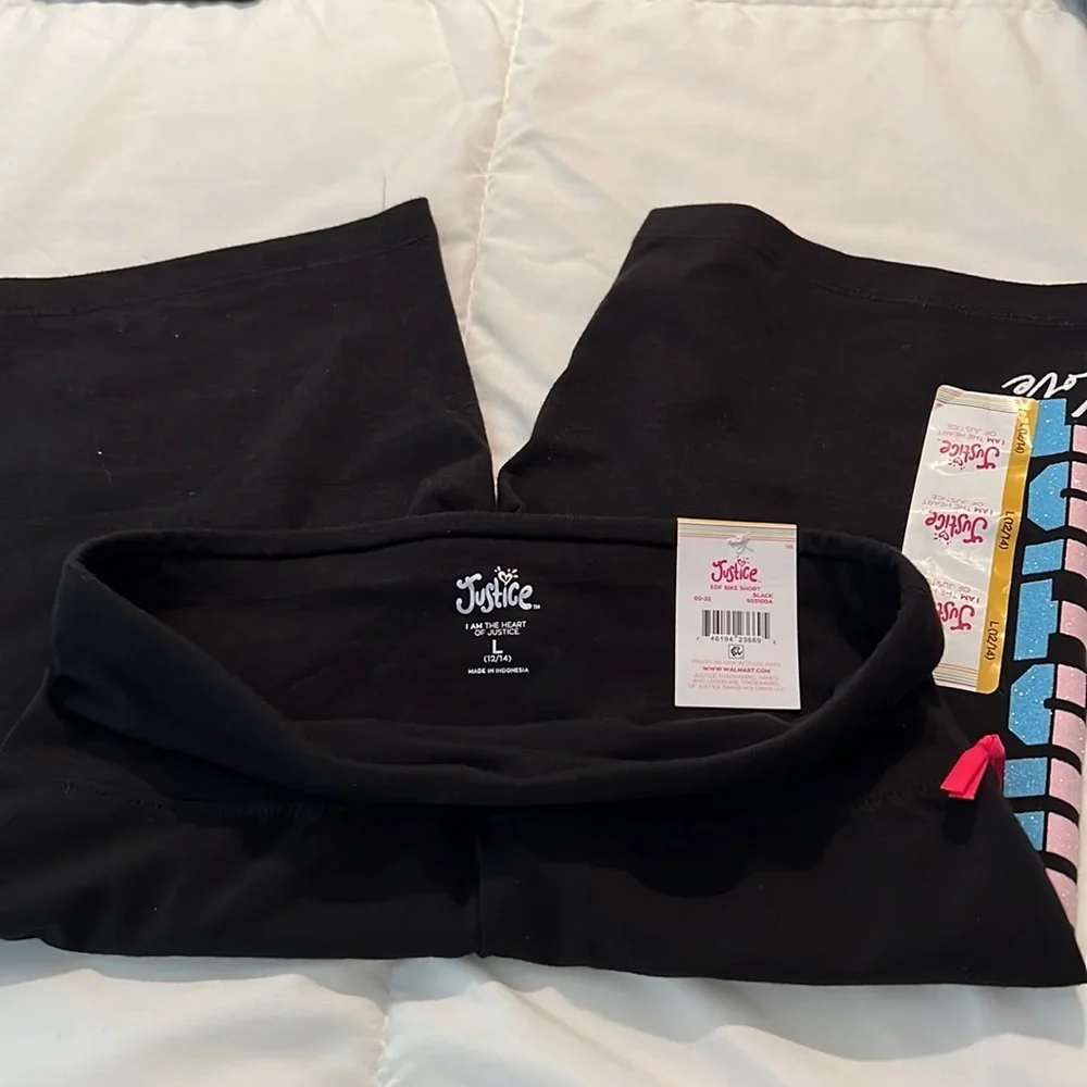 Justice EDF Black Bike Shorts Girls